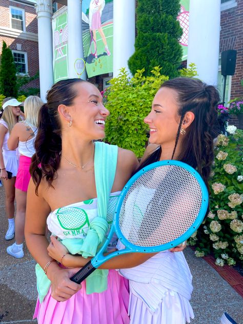 Tennis Bid Day Theme, Tennis Bid Day, Sorority Work Week, Sorority Themes, Recruitment Themes, Recruitment Ideas, Team Ideas, Spirit Week Outfits, Week Outfits