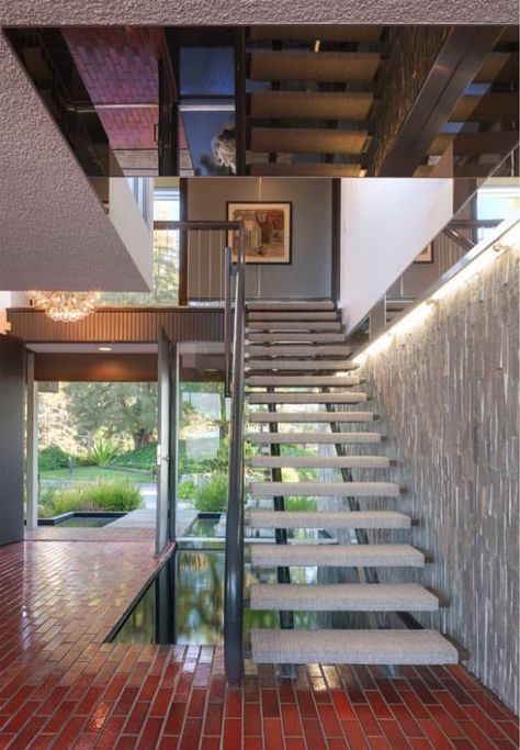 Floating Staircase Ideas, Open Staircase Ideas, Carpet Treads, Open Stairs, Staircase Ideas, Staircase Remodel, Carpet Stair Treads, Open Staircase, Floating Stairs