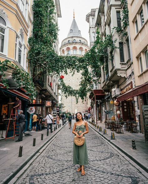 This medieval stone tower sits at the end of a bustling street in the heart of the Karaköy district. The street is lined with cafes, markets and restaurants - best to visit before things get busy at 9 AM. #istanbul #turkey Istanbul Pictures, Istanbul Travel Guide, Turkey Vacation, Istanbul Turkey Photography, Turkey Travel Guide, Visit Istanbul, Istanbul Photography, Istanbul City, Turkey Photos