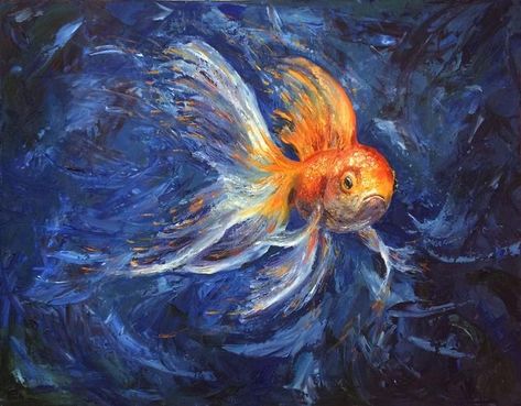 Wallpapers Paintings, Abstract Fish Painting, Oil Palette, Aquatic Art, Goldfish Art, Koi Painting, Painting Images, Fish Artwork, Koi Art