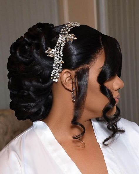 Black Bridesmaids Hairstyles, Black Brides Hairstyles, Hair Design For Wedding, Bride Hairstyles Updo, Natural Hair Wedding, Brides Hair, Black Wedding Hairstyles, Natural Wedding Hairstyles, Bridal Hair Inspiration