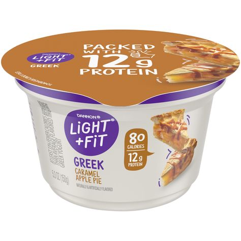 Light + Fit Nonfat Gluten-Free Caramel Apple Pie Greek Yogurt, 5.3 Oz. - Walmart.com Light And Fit Greek Yogurt, Gluten Free Caramel Apples, Yogurt Cup, Nonfat Greek Yogurt, Caramel Apple Pie, Yogurt Flavors, Healthy Lunchbox, Low Fat Yogurt, Yogurt Cups