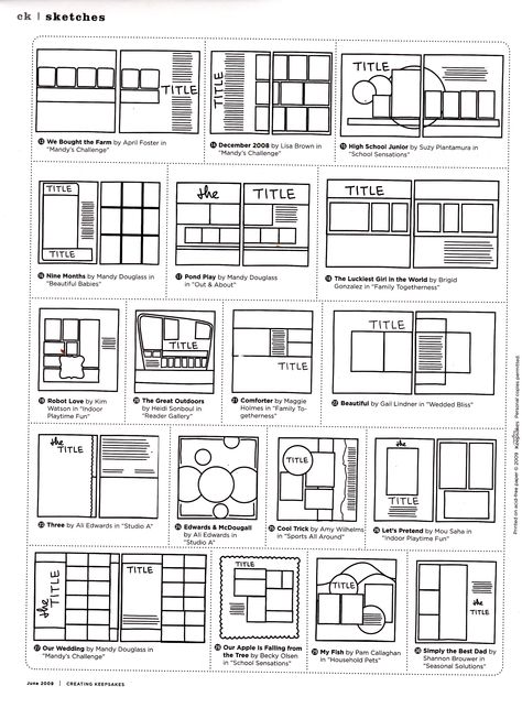 Page sketches for multiple photo pages (#2) Page Layouts Design, Multiple Drawings On One Page, Decorating Scrapbook Pages, Multi Page Layout Design, Multiphoto Layout Design, Two Page Scrapbook Layouts Sketches, Scrapbook Layout Sketches 2 Page, 4 Photo Scrapbook Layout Sketch, Photography Sketchbook