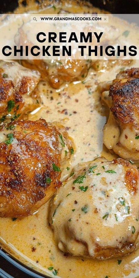 Indulge in these creamy, herb-infused chicken thighs for a meal that’s as comforting as it is flavorful. With tender, succulent chicken and a luscious cream sauce, this dish is perfect for any night of the week. Creamy Chicken Thighs, The Best Chicken Recipes, Chicken Thighs Recipes, Herb Recipes, Crispy Fried Chicken, Quick Dinners, Savory Sauce, Best Chicken Recipes, Special Dinner