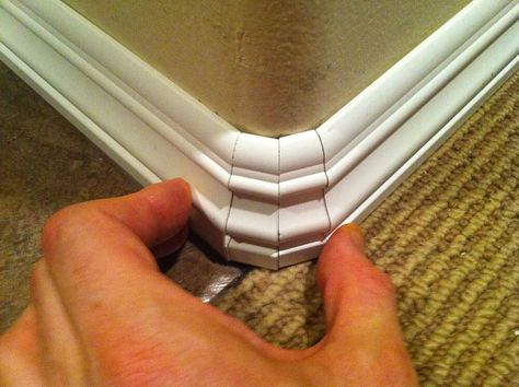 Trim Carpentry, Easy Home Improvement Projects, Corner Trim, Baseboard Trim, Easy Home Improvement, Home Improvement Loans, Trim Work, Carpentry Diy, Wood Trim