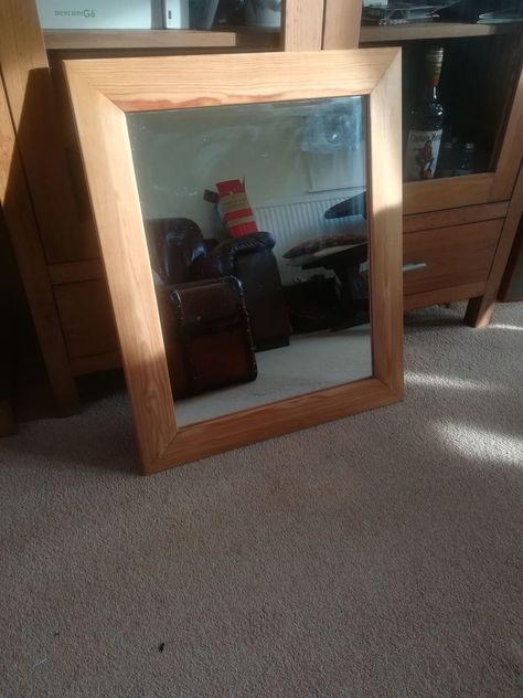 I had an old pine framed mirror that I wanted to put in to my newly decorated downstairs cloakroom. I had painted the walls Manhattan grey, have an anthracite radiator, and a grey vanity unit with a beautiful sink with chrome waterfall tap. A pine framed mirror wasn't going to cut the mustard. I know, let's upcycle it to give a bit more of a glamorous look!    Here's the mirror before I started. As you can see it wasn't going to suit my new glam look in the newly decorated room.  https… Square Mirror Painting, Painted Mirror Frame Ideas, Upcycle Mirror Frame, Repurposed Mirror Ideas, Anthracite Radiator, Mirror Upcycle, Upcycle Mirror, Grey Vanity Unit, Upcycle Wood