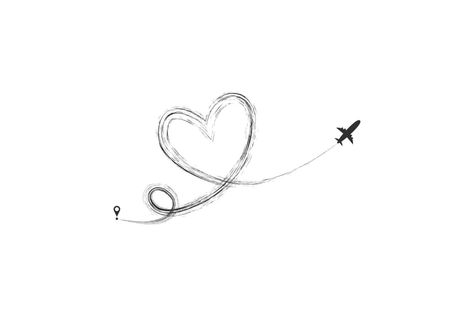 Airplane Heart Tattoo, Small Airplane Tattoo, Casual Updos For Long Hair, Holiday Tattoo, Airplane Tattoo, Hip Tattoo Designs, Plane Tattoo, Matching Tats, Smile Tattoo