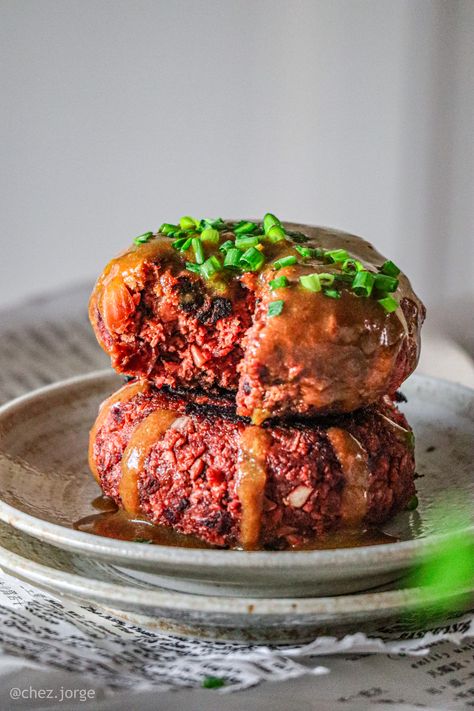 Vegan Hamburger Steak (Hambagu) Vegan Hamburger Steak, Chez Jorge, Japanese Hamburger Steak, Japanese Hamburger, Vegan Hamburger, Vegan Pate, Bbq Pulled Jackfruit, Vegan Meat Recipe, Vegan Pepperoni