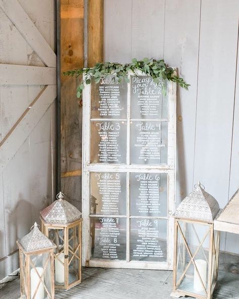 Lauren Sinclair on Instagram: “Ummm hello, seating chart goals... this has been one of my favourites this season. The old window pane fit in perfectly against the barn…” Rustic Mirror Seating Chart Wedding, Farmhouse Seating Chart, Old Window Wedding Seating Chart, Wedding Window Seating Chart, Seating Chart Window Pane, Windows Wedding Decor, Window Panel Seating Chart, Window Table Seating Chart, Window Frame Seating Chart