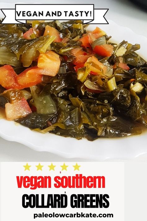 Vegetarian Collard Greens Recipe, Southern Greens Recipe, Crockpot Collard Greens, Southern Collard Greens Recipe, Easy Collard Greens Recipe, Vegetarian Collard Greens, Vegan Collard Greens, Southern Collard Greens, Southern Greens