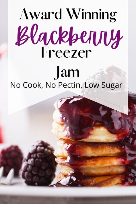 Blackberry Freezer Jam Easy, Sugar Free Blackberry Jam, Blackberry Freezer Jam Recipe, Sugar Free Freezer Jam, Raspberry Freezer Jam Recipe, Blackberry Freezer Jam, Freezer Jams, Seedless Blackberry Jam, Raspberry Freezer Jam