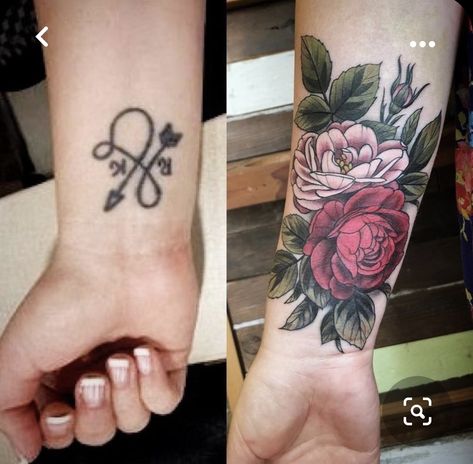 Hand Tattoo Cover Up, Rose Tattoo Cover Up, Forearm Cover Up Tattoos, Tatuaje Cover Up, Cover Up Tattoos For Women, Wrist Tattoo Cover Up, Cool Wrist Tattoos, Flower Wrist Tattoos, Foot Tattoos For Women