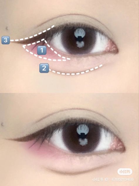 Black And Pink Character Duo, Ayegosal Tutorial, Makeup Kawaii, Membentuk Alis, Asian Makeup Tutorials, Anime Eye Makeup, Gyaru Makeup, Douyin Makeup, Doll Eye Makeup