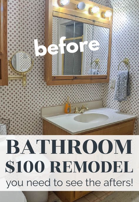 How To Update Bathroom On A Budget, Small Bathroom Redo On A Budget, Tv Bathroom Remodel, Cheap Ways To Update Bathroom, Small Bathroom Ideas On A Budget Simple, Budget Bathroom Update, Easy Bathroom Remodel Cheap Diy, Small Bathroom Cheap Makeover, Remodeling Bathroom Ideas On A Budget