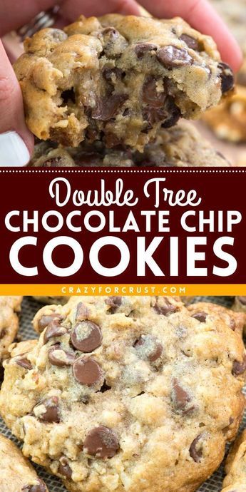 Better than DoubleTree chocolate chip cookies! This simple dessert recipe lets you have huge chocolate chip cookies that are melty and gooey. Full of oats and walnuts, these DoubleTree hotel cookies are an easy-to-make sweet treat you'll love! Better Than Doubletree Cookie Recipe, Milk Chocolate Cookies Recipes, Double Tree Cookie Recipes, Copycat Doubletree Hotel Cookie Recipe, Monster Chocolate Chip Cookies Recipe, Double Tree Hotel Chocolate Chip Cookies, Oatmeal Double Chocolate Chip Cookies, Toll House Chocolate Chip Cookies Recipe, Double Tree Cookies