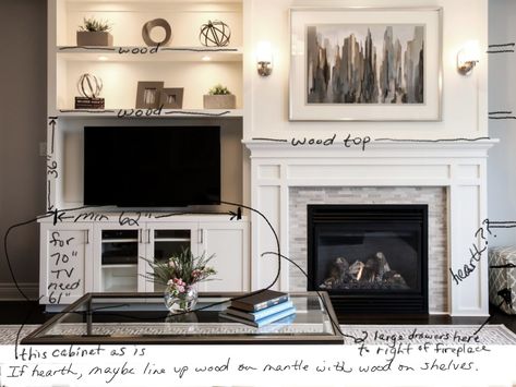 Off Set Tv And Fireplace, Fireplace Next To Tv Built In, Offcenter Fireplace And Tv Ideas, Offset Tv In Living Room, Family Friendly Living Room Ideas, Tv To Side Of Fireplace, Non Symmetrical Fireplace Built Ins, Offcenter Fireplace Ideas, Fireplace And Tv Side By Side