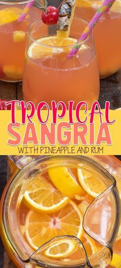 Malibu Sangria Recipes, Malibu Sangria, Tropical Sangria Recipe, Wine Sangria Recipe, Tropical Recipes, Tropical Sangria, Easy Sangria, Pineapple Sangria, Recipes Pineapple