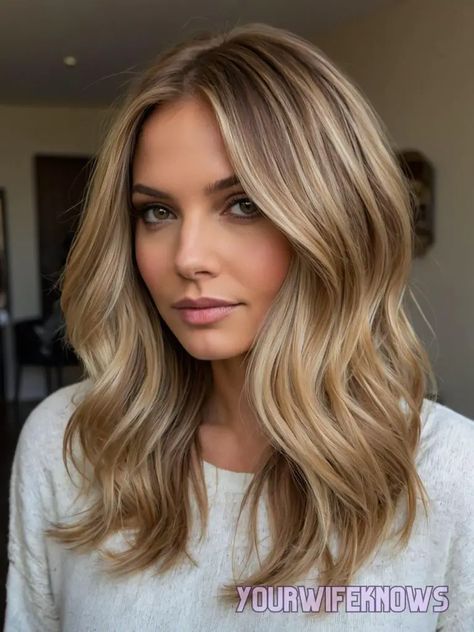 33 Trendsetting Ombre and Balayage Styles for Every Shade of Blonde Summer Hair Color For Dirty Blonde, Perfect Blonde Hair Highlights, Shades Of Blonde Balayage, 2024 Blonde Balayage, Styling Baby Hair, Blended Bronde Balayage, Blond Foilayage, Hair Highlights For Blonde Hair, Long Blonde Highlighted Hair