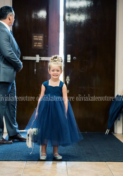 Navy Flower Girl Dresses Flower Girl Tulle Dress Baby | Etsy Baby Wedding Dress, Navy Flower Girl, Flower Girl Dresses Navy, Baby In Wedding Dress, Pink Toddler Dress, Bridesmaid Dresses Dusty Sage, Toddler Flower Girls