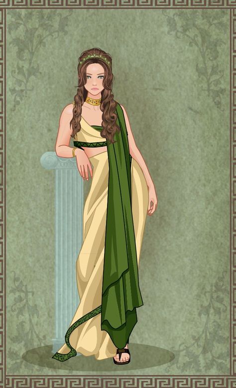 Greek Fashion Illustration, Dnd Demigod, Roman Dress Goddesses, Ancient Greece Women, Ancient Greece Fashion, Ancient Greek Clothing, Athens Fashion, Greece Women, Roman Dress