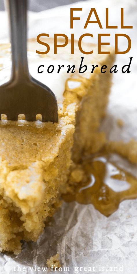 Fall Spiced Cornbread | The View from Great Island Bread Side Dish, Fall Soups And Stews, Zucchini Cornbread, Skillet Bread, The View From Great Island, Recipes Skillet, Skillet Cornbread, Loaf Cakes, Cornbread Recipe