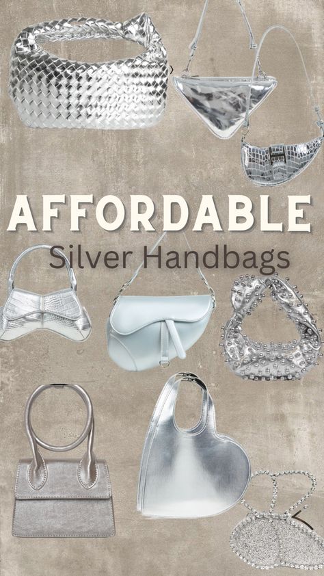 Silver Bags Metallic, Silver Bag Outfit Ideas, Metallic Purse Outfit, Silver Bag Outfit Metallic, Silver Purse Outfit, Silver Bag Outfit, Silver Handbags, Metallic Handbag, Winter Favorites