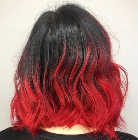 The secret to a HOT look?🔥 The answer is in the hair! ☝️ Color by @bobbypinsetc using SPARKS Red Velvet #sparkscolor Black Hair With Red Tips, Hair With Red Tips, Black Hair Red Tips, Style Black Hair, Black Hair With Red, Auburn Hair With Highlights, Red Hair Tips, Dark Auburn Hair, Black Red Hair