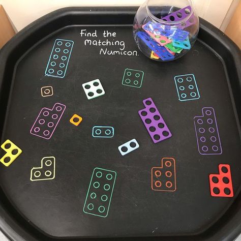 Numeracy Tuff Tray Ideas, Numicon Tuff Tray, Numicon Activities Eyfs, Maths Activities Eyfs, Numicon Activities, Aladdin Wedding, Tuff Tray Ideas Toddlers, Maths Eyfs, Eyfs Maths