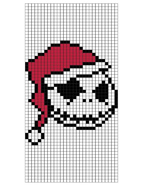 Nightmare Before Christmas Pixel, Nightmare Before Christmas Pixel Art, Pixel Art Noel, Christmas Pixel Art, Bead Pixel Art, Christmas Pixel, Jack Nightmare Before Christmas, Christmas Perler Beads, Graph Paper Drawings