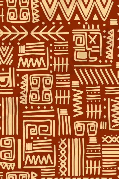 Add some tribal flair to your life with this stunning tribal seamless pattern. Featuring bold lines, geometric shapes, and earthy colors, this design is perfect for adding a touch of organic style to your home decor, wardrobe, or tech accessories. Whether you're looking for a unique statement piece or a stylish addition to your everyday essentials, this versatile tribal pattern is sure to impress. African Reference, Romanian Motifs, Cultural Patterns, African Pattern Design, Indian Patterns, Vintage Boho Fashion, Textile Pattern Design, Mockup Downloads, Organic Style