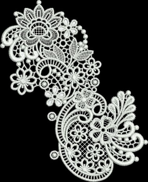 Embroidery Machine Projects Free Pattern, Embroidery Daffodil, Embroidery Machine Projects, Lace Christmas Tree, Lace Art, Free Standing Lace, Cutwork Embroidery, Border Embroidery Designs, Machine Embroidery Projects