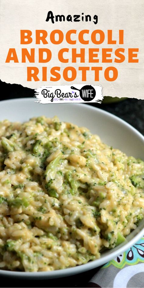 Risotto Broccoli, Cheese Risotto, Risotto Recipes Easy, Risotto Dishes, Rice Side Dishes, Risotto Recipes, Dinner Meals, Broccoli And Cheese, Easy Dinners