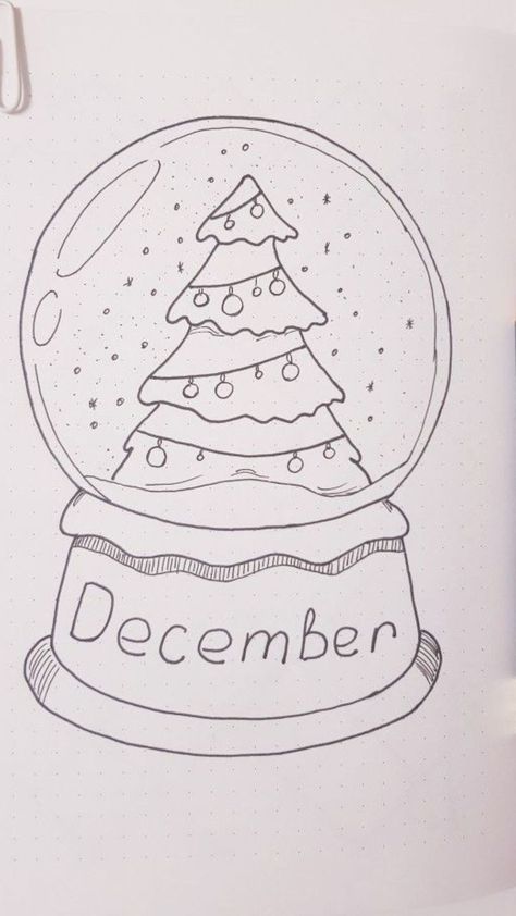 Crismas Art Ideas, December Bulletin Journal Ideas, December Doodles Easy, December Notebook Ideas, December Bujo Monthly Spread, December Journal Ideas Cover, December Journal Spread, Things To Draw Christmas Themed, Journal December Ideas