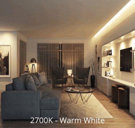 Dynamic Tunable White Strip Lighting Contemporary Lights, Grey Living Room Furniture, Led Light Installation, Grey Furniture Living Room, Under Counter Lighting, Led Lighting Diy, Flexible Led Strip Lights, Above Cabinets, Diy Led