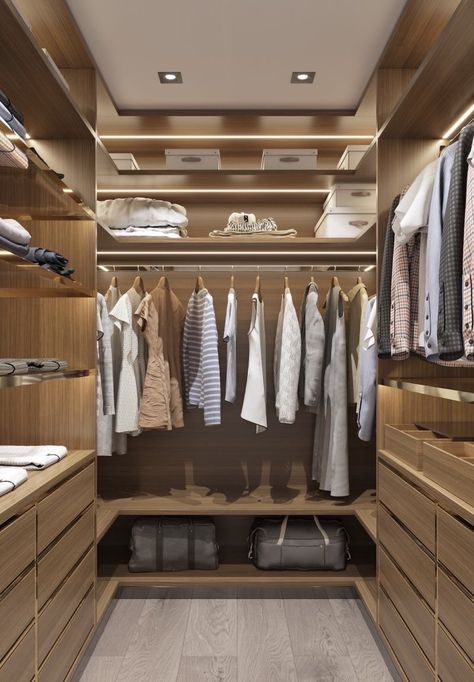 Walking Wardrobe Design, Walking Wardrobe Ideas, Wardrobe With Dressing, Small Walkin Closet, Wardrobe Shutter Design, Walking Wardrobe, Wardrobe Laminate Design, Dream Closet Design, Walk In Closet Design