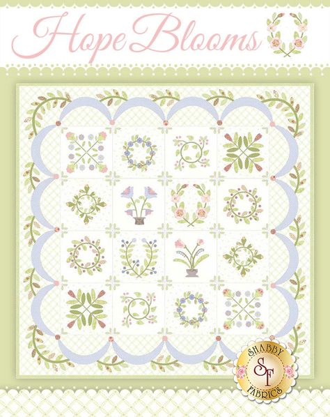 Hope Blooms Quilt - Traditional Kit: Hope Blooms is a keepsake quilt designed by Brenda Riddle for Acorn Quilt Company. This stunning 56 Quilt Books, Vintage Samplers, Appliqué Quilts, Lake Windermere, Laser Cut Kit, Keepsake Quilting, Heirloom Quilt, Sampler Quilts, Applique Quilt