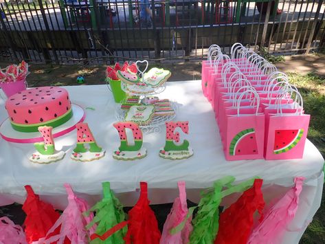 One In A Melon First Birthday, Girl 1st Birthday Party Ideas, Watermelon Party Ideas, Watermelon Birthday Party Theme, Watermelon First Birthday, Melon Birthday, Watermelon Theme, Watermelon Birthday Parties, Watermelon Baby