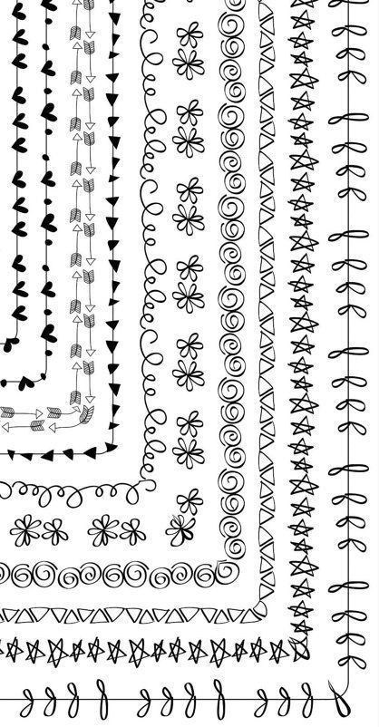 Pretty Borders Design Hand Drawn, Cool Boarders Design, Sketchbook Border Ideas, Drawing Border Ideas, Free Traceable Printables, Borders For Paper Design Ideas, Bullet Journal Borders, Cool Borders, Doodle Boarders