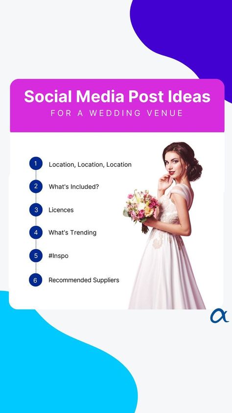 Social Media isn’t just about connecting with friends and family; it’s also a great source of inspiration for many – especially those planning a wedding. Platforms such as Pinterest and Instagram are heavily utilised during the planning process, and it’s here wedding venues can throw their hat in the ring. If you’re stuck for inspiration of your own, here are some Social Media post ideas for wedding venues! Read the full blog: https://feedalpha.com/8-post-ideas-for-a-wedding-venue/ Social Media Post Ideas, Social Media Automation, Ideas For Wedding, Planning A Wedding, Post Ideas, Planning Process, Source Of Inspiration, Media Post, Social Media Post