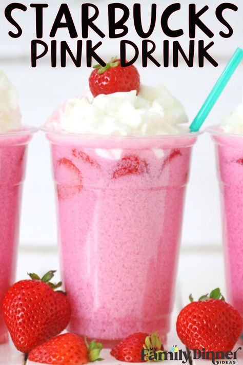 Starbucks Pink Drink Copycat Pink Drink Copycat, Starbucks Pink Drink, Strawberry And Cream, Iced Tea Lemonade, Dessert Photography, Starbucks Drinks Recipes, Pink Drink, Caramel Macchiato, Pink Starbucks