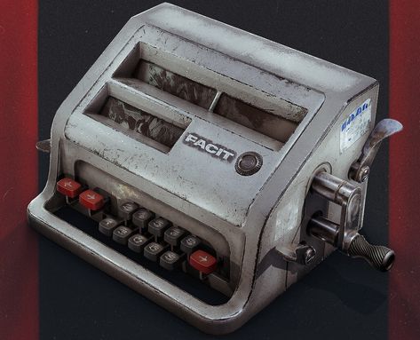 Cute Scientific Calculator, Old Calculator, Mechanical Calculator, Scientific Calculators, Substance Designer, Game Props, Concept Ideas, Hard Surface, Game Assets