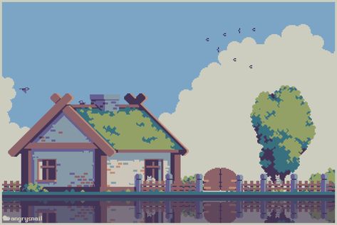 Pixel Art House, Art Style Ideas, Pixel Art Landscape, Pixel Art Background, Pixel Art Tutorial, Cool Pixel Art, Pixel Art Characters, Pix Art, Pixel Art Games