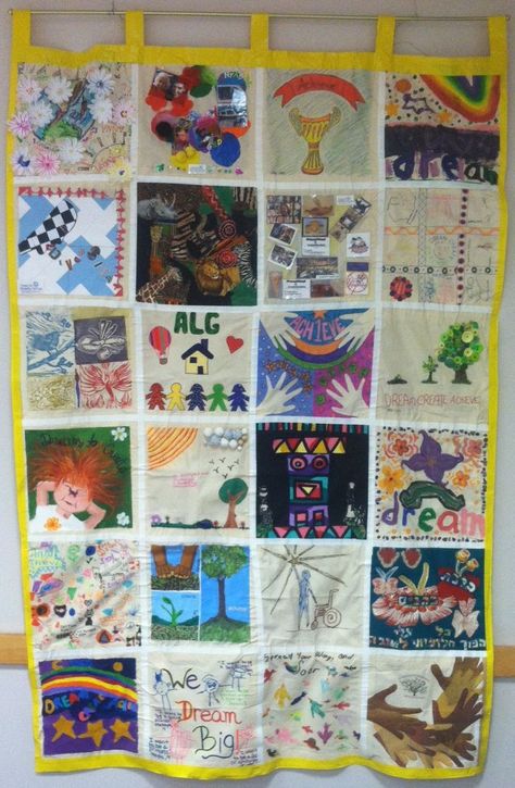 ‘Capital Capabilities Community Quilt Project’ Creative Endeavors was thrilled to participate in the ‘Capital Capabilities Community Quilt Project’.  Coordinated by the Schenectady Jewish Community Center (JCC), this collaborative effort consists of blocks of fabrics assembled together to celebrate the artistic talents of individuals with developmental and other disabilities.  The multi-panel community quilt demonstrates how members … Classroom Community Art Projects, Community Quilt Project, Community Collage Art, Community Collaborative Art, Tapestry Quilt, Diversity Collaborative Art, Classroom Quilt, Class Quilt, Collaboration Art