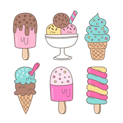 Ice Cream Aesthetic Drawing, Cute Food Drawings Kawaii Sweets, Popsicle Drawing Easy, Ice Cream Draw, I’ve Cream Drawing, How To Draw Ice Cream, Cute Ice Cream Drawings, Drawing Ideas Ice Cream, Ice Cream Doodle Art