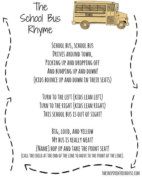 the school bus rhyme back to school activities for kids Transportation Songs, School Activities For Kids, School Bus Driving, School Bus Safety, Bus Crafts, Bus Safety, Transportation Unit, Classroom Songs, Songs For Toddlers