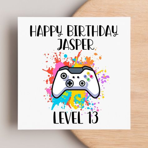 Gaming Birthday Cards, Gamer Birthday Cards, Happy Birthday Cards Diy, Gamer Birthday, Birthday Card Drawing, Simple Birthday Cards, Video Games Birthday, Birthday Cards For Boys, Bday Cards