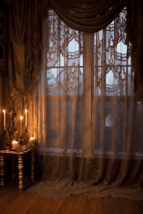 Dark Romantic Room Aesthetic, Dark Art Deco Interior, Whimsigothic Living Room, Living Room Ideas Victorian, Romantic Goth Decor, Dark Vintage Home Decor, Southern Gothic Home, Victorian Home Aesthetic, Victorian Style Room