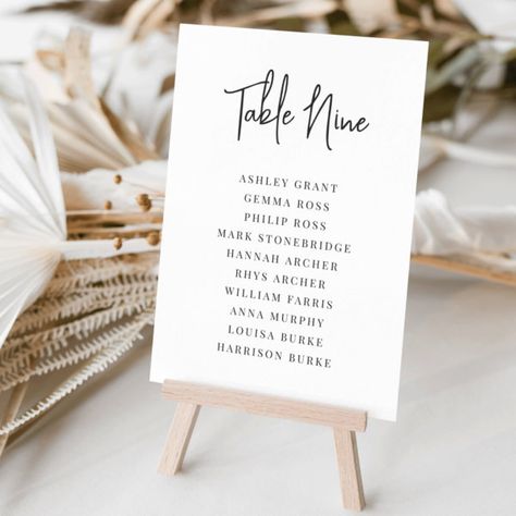 Modern Handwritten + Classic Serif Guest Names Table Number Wedding Drink Menu Sign, Wedding Drink Menu, Calligraphy Signs, Wedding Table Number Cards, Fancy Script, Card Table Wedding, Chic Table, Table Number Cards, Wedding Drink