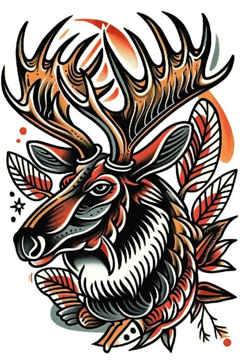 Tattoo idea: tattoo sketch Moose  black and white 2 Moose Horn Tattoo, Traditional Antler Tattoo, American Traditional Elk Tattoo, Moose Skull Tattoo, Moose Tattoo Traditional, Angry Pirate, Maine Tattoo, Moose Tattoo, New Tattoo Designs