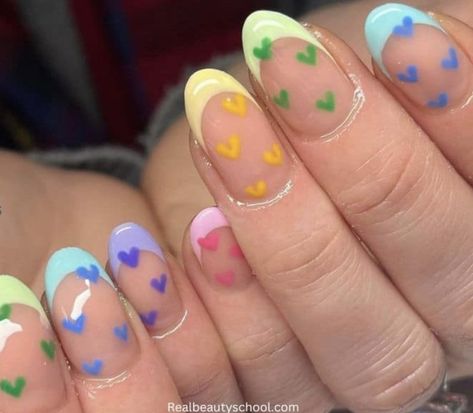 Summer Abstract Nails, Short Rainbow Nails, Slay Nails, Boredpanda Pins, Defused Pins, Fake Nails Designs, Cute Simple Nails, Art Concepts, Twitter Artist